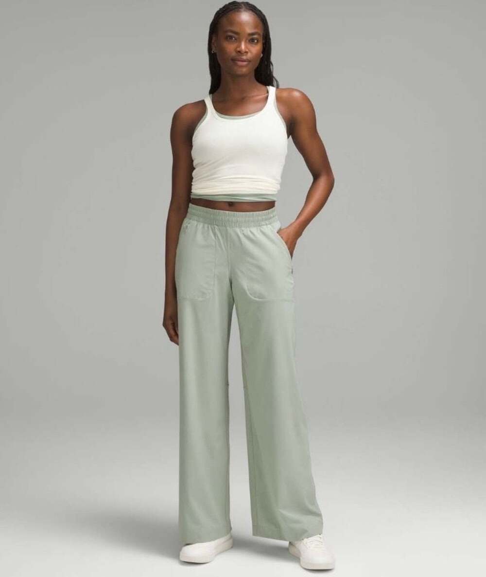Lululemon Swift Mid-Rise Wide-Leg Pant Sage Green Size 6 - Picture 1 of 9